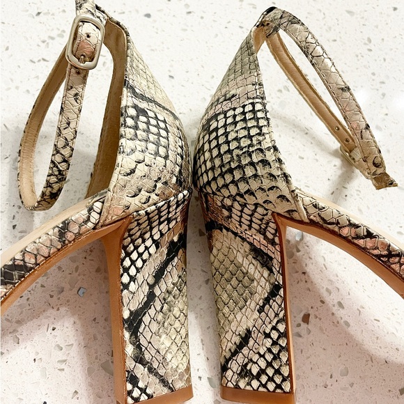 Antonio Melani Women’s Snakeskin Print Leather Ankle Strap Heels Size 8.5M - Picture 7 of 15